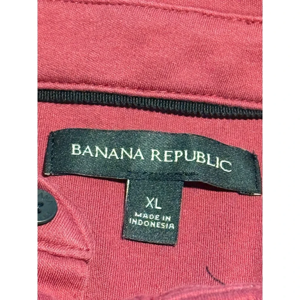 Banana Republic Mens Red Short Sleeve Collared Polo Shirt Size XL‎